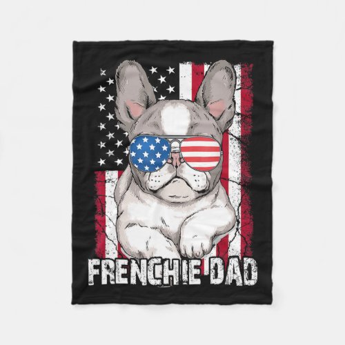 Fathers Day Gift French Bulldog Dog Frenchie Dad 4 Fleece Blanket