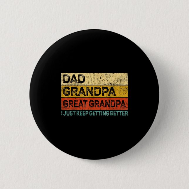 Fathers Day Gift From Grandkids Dad Grandpa Great  Button (Front)