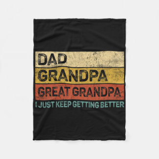 Fathers Day Gift From Grandkids Dad Grandpa Great Fleece Blanket