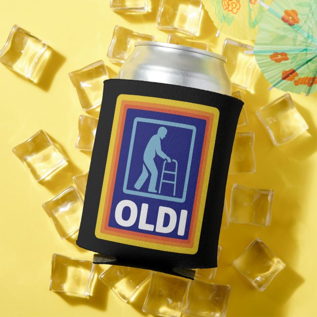 Fathers Day Gift Funny Oldi Parody Gift For Dad  Can Cooler (In Situ Summer)