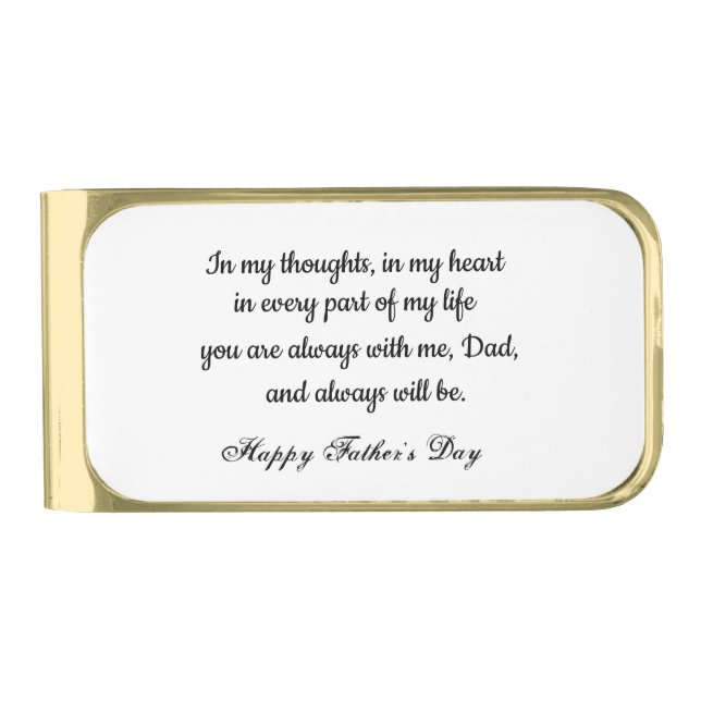 Father's Day Gift  Gold Finish Money Clip (Front)