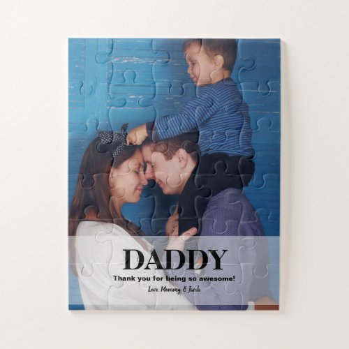 Fathers day Gift Idea Personalized Daddy photo  Jigsaw Puzzle