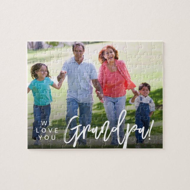 Father's day Gift Idea Personalized Grandpa photo  Jigsaw Puzzle (Horizontal)