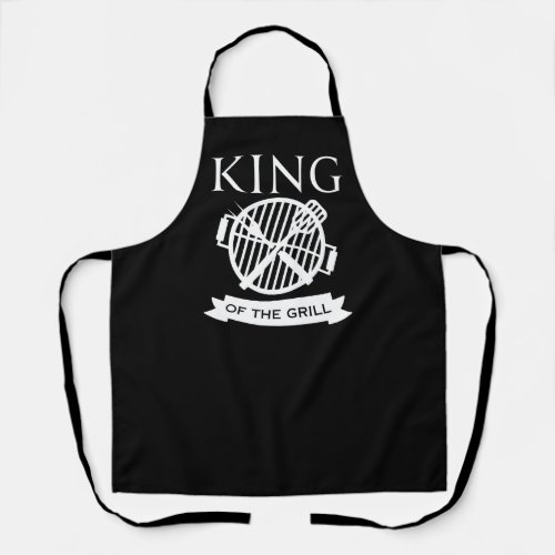 Fathers Day Gift King of The Grill Black Apron