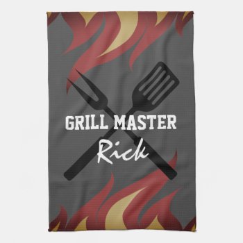 Fathers Day Gift Kitchen Towel For Grillmaster Dad by cookinggifts at Zazzle