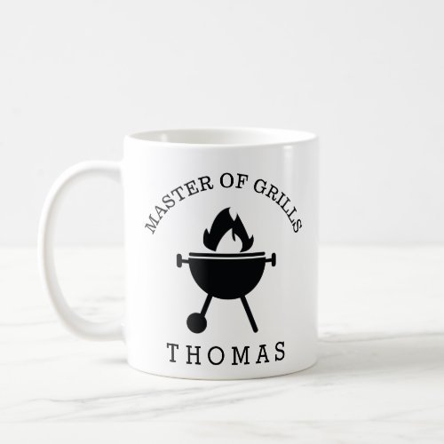 Fathers Day Gift Master of Grills Add Custom Name Coffee Mug