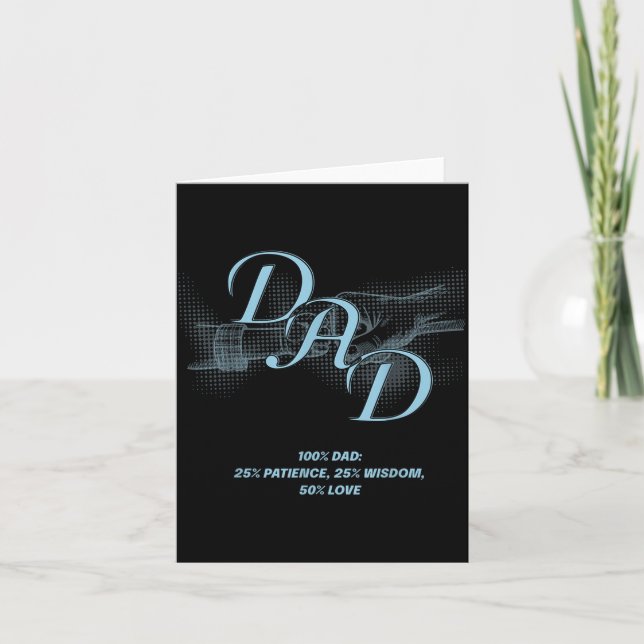 Father's Day Gift – Patience Wisdom Love Dad Quote Card (Front)