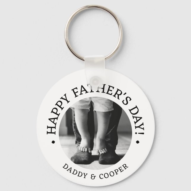 Father's Day Gift Personalized Photo Keychain (Front)