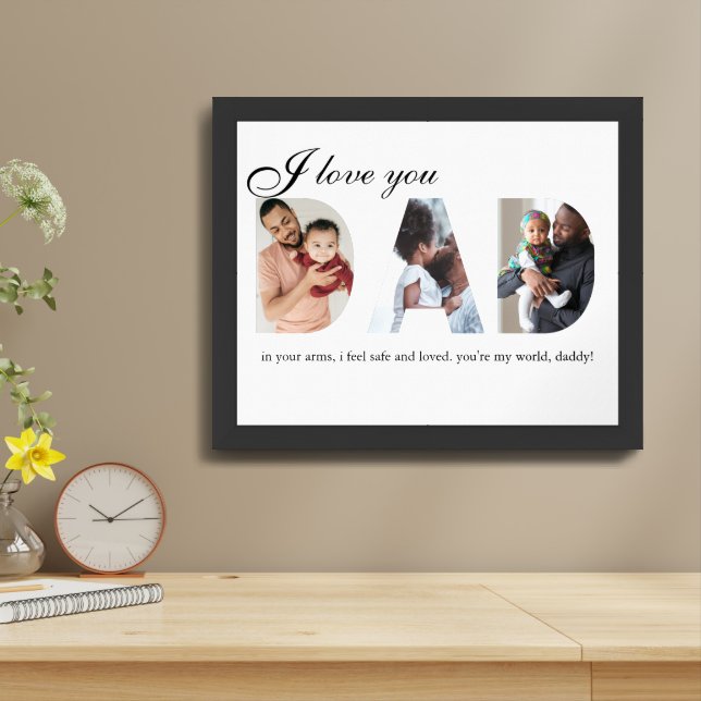 Fathers Day Gift Photo Collage Custom Gift for Dad Framed Art (Table Top)