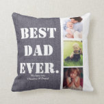 Fathers Day Gift Photo Collage Family Photos Throw Pillow