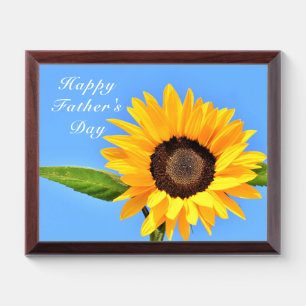 Father's Day Gift Plaque with Yellow Sunflower