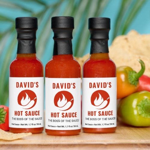 Fathers Day Gift Simple Personalized Dad Name Hot Sauces