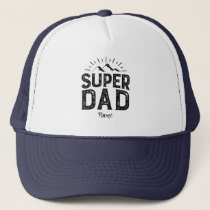 Father's day gift, Super dad, custome name Trucker Hat