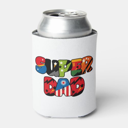 Fathers Day Gift Superdad Superhero Super Dad Can Cooler