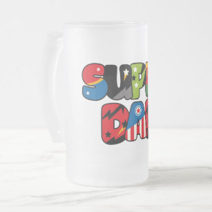 Fathers Day Gift Superdad Superhero Super Dad Frosted Glass Beer Mug