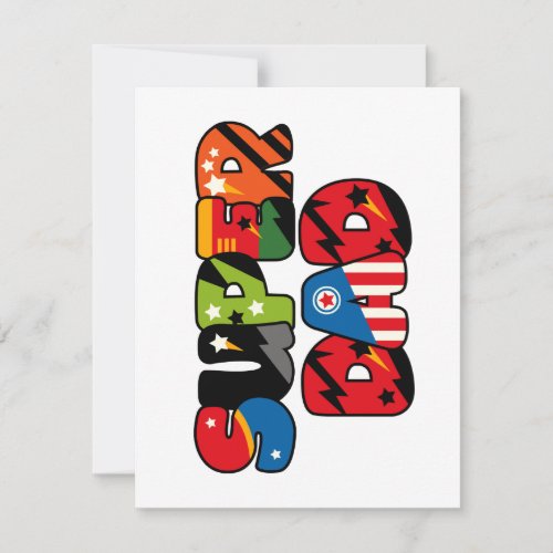 Fathers Day Gift Superdad Superhero Super Dad Holiday Card