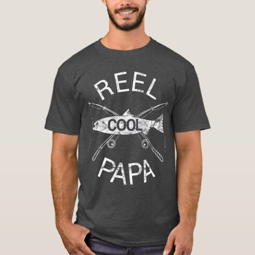 Fathers Day Gifts  Fishing Reel Cool Papa Dad T_Shirt