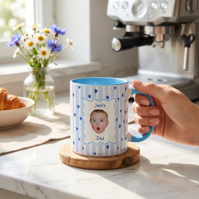 Father's Day Gifts For Dad Blue Stripes Mug (Creator Uploaded)