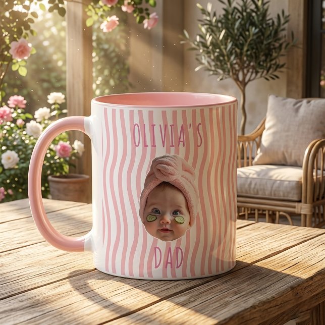 Father's Day Gifts For Dad Pink Stripes Mug (Creator Uploaded)