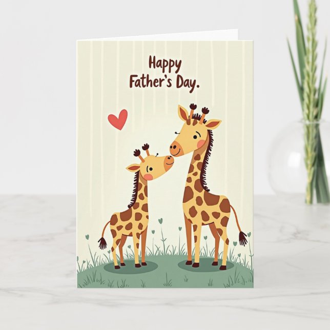 Fathers Day Giraffe Love Card (Front)