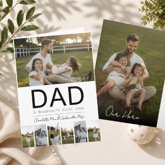 Father's Day Girl Dad Daughter Collage 8 Photo Car Card