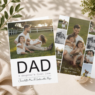 Father's Day Girl Dad Daughter Collage 8 Photo Card