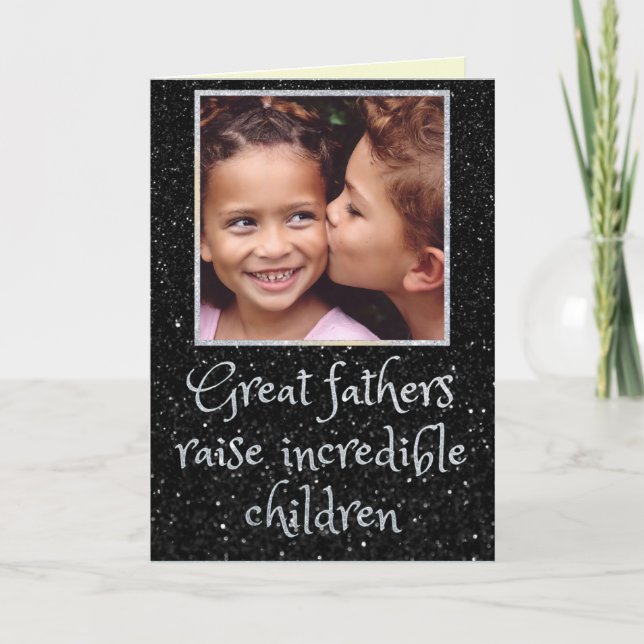 Father's Day Glitter Photo Card (Front)