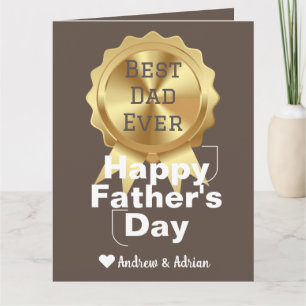 fathers day, gold medal appreciation, simple card