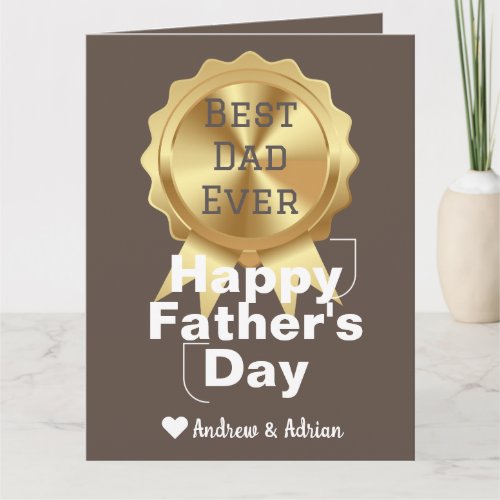 fathers day gold medal appreciation simple card