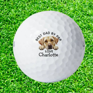 Fathers Day Golden Labrador Puppy Golf Balls