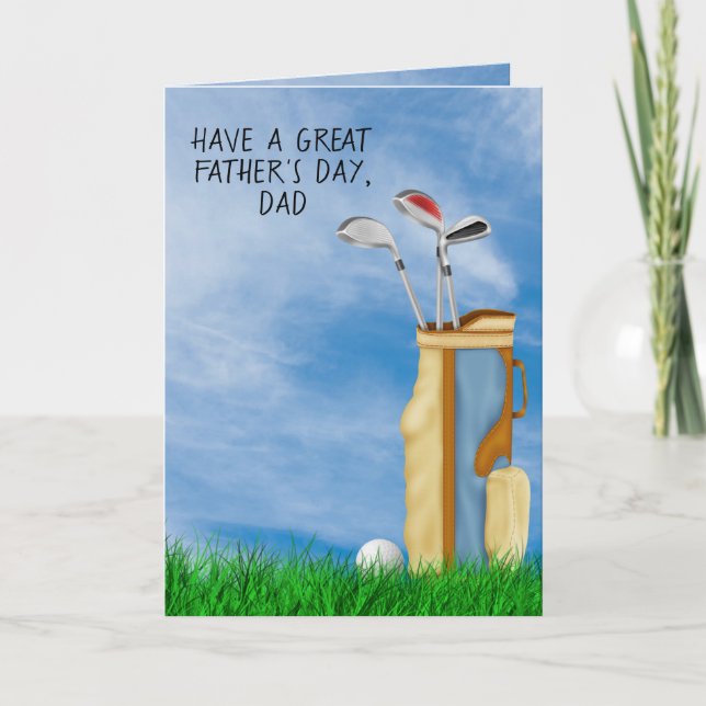 Father's Day Golf Bag and Ball Card (Front)
