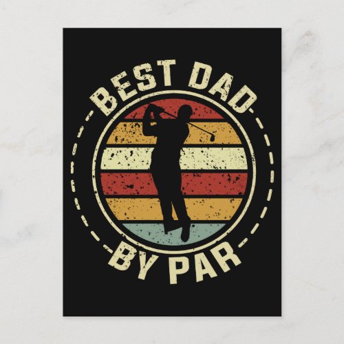 Fathers Day Golf Best Dad By Par  Postcard