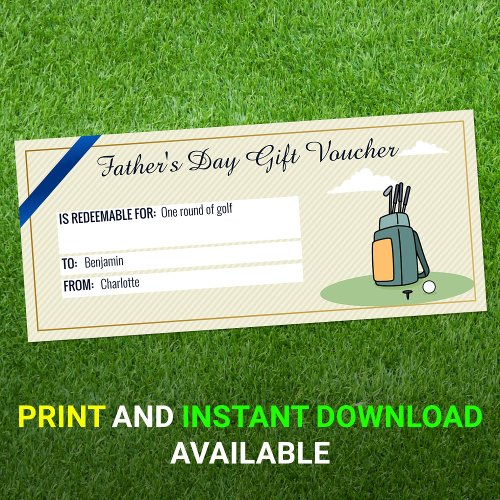 Fathers Day Golf Gift Voucher Card
