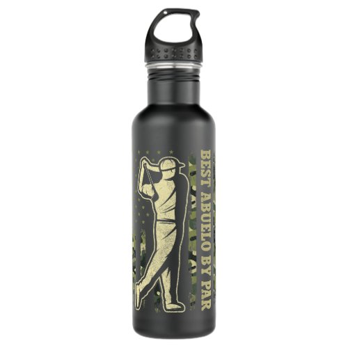Fathers Day Golf Shirt Best Abuelo By Par Camo USA Stainless Steel Water Bottle