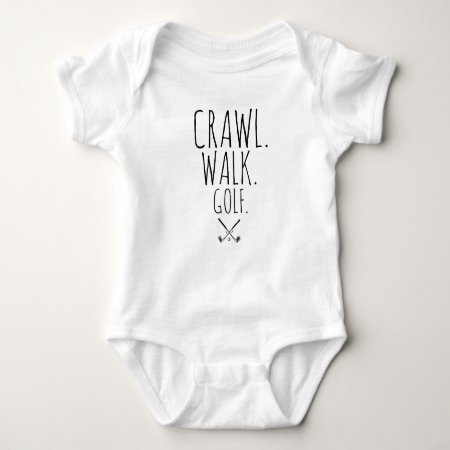 Father's Day Golfer Crawl Walk Golf Baby Shower  Baby Bodysuit