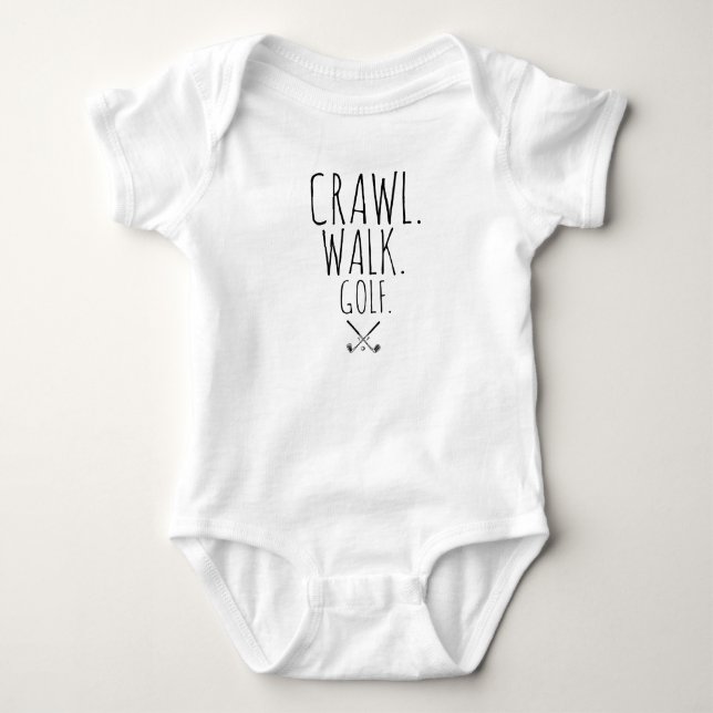 Father's Day Golfer Crawl Walk Golf Baby Shower  Bodysuit (Front)