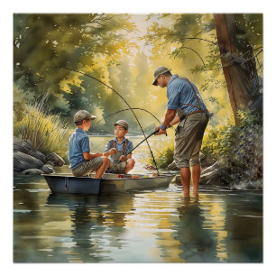 Father's Day Gone Fishing Poster
