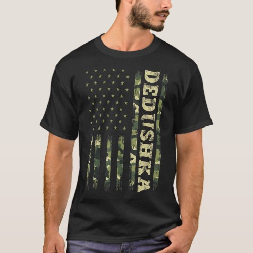 Fathers Day  Grandpa Dedushka Camouflage American  T_Shirt