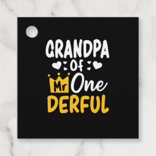 Father's Day Grandpa of Mr Onederful 1st Birthday Favor Tags