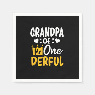 Father's Day Grandpa of Mr Onederful 1st Birthday Napkins