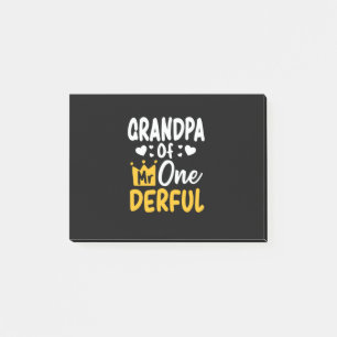 Father's Day  Grandpa of Mr Onederful 1st Birthday Post-it Notes