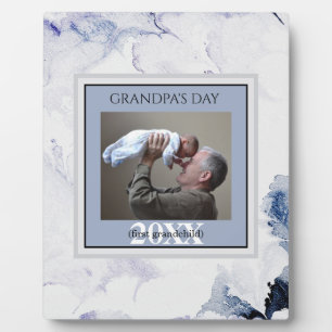 Father's day Grandpa's Day Blue First Photo Frame