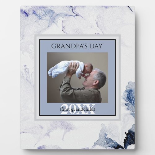 Fathers day Grandpas Day Blue First Photo Frame