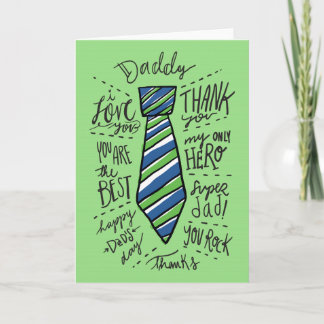 Father's Day - Green - "Daddy" Tie Card