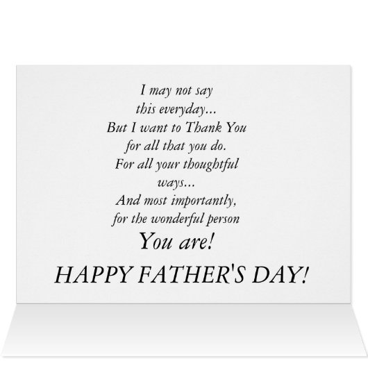 Father's Day Greeting Card/Silhouette (Inside Horizontal (Top))