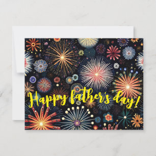 Father's Day greeting card with a fireworks