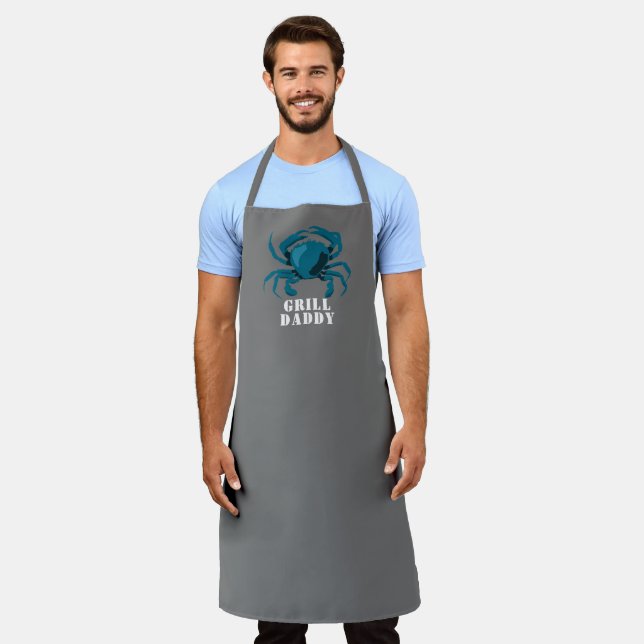 Fathers Day, Grill Daddy Blue Crab Apron (Worn)