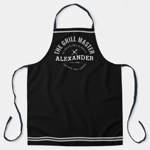 Fathers Day Grill Master Modern Funny Chef  Apron
