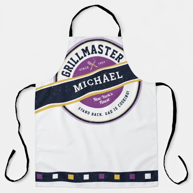 Father's Day Grillmaster  Funny Apron (Front)