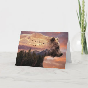 Father's Day Grizzly Bear and Mountains Card